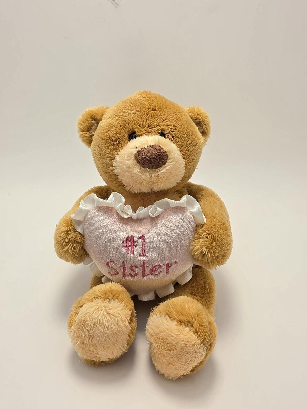 Gund "#1 Sister" Tan Sitting Teddy Bear Plush! (small 4 inch)